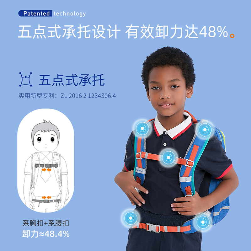 moonrock梦乐护脊减负小学生书包 MoonRock梦乐书包
