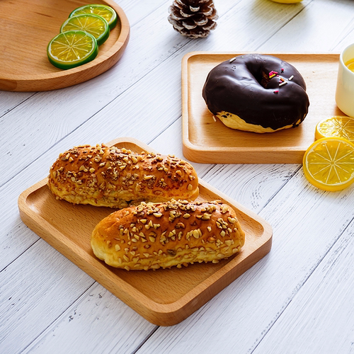 美食拍照道具日式木质托盘烘焙蛋糕食品早餐摆拍饰品ins风小道具点心水果盘摄影道具淘宝复古网红背景布 - 图1