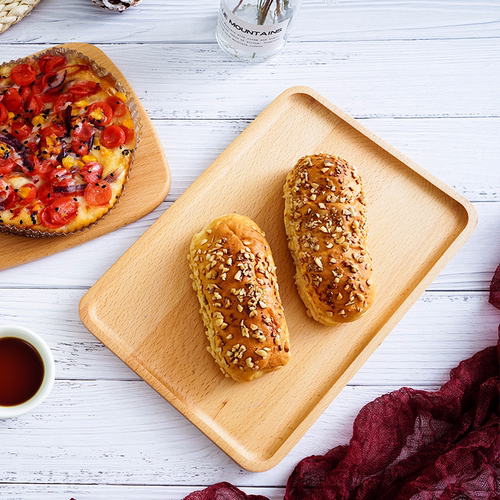 美食拍照道具日式木质托盘烘焙蛋糕食品早餐摆拍饰品ins风小道具点心水果盘摄影道具淘宝复古网红背景布 - 图2