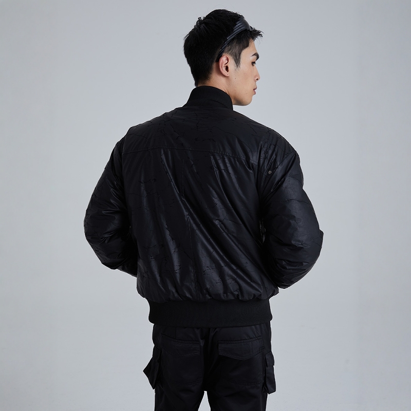 WithoutMe/ssin7裂纹皮革先锋BOMBER空军棉衣复古夹克外套 - 图2