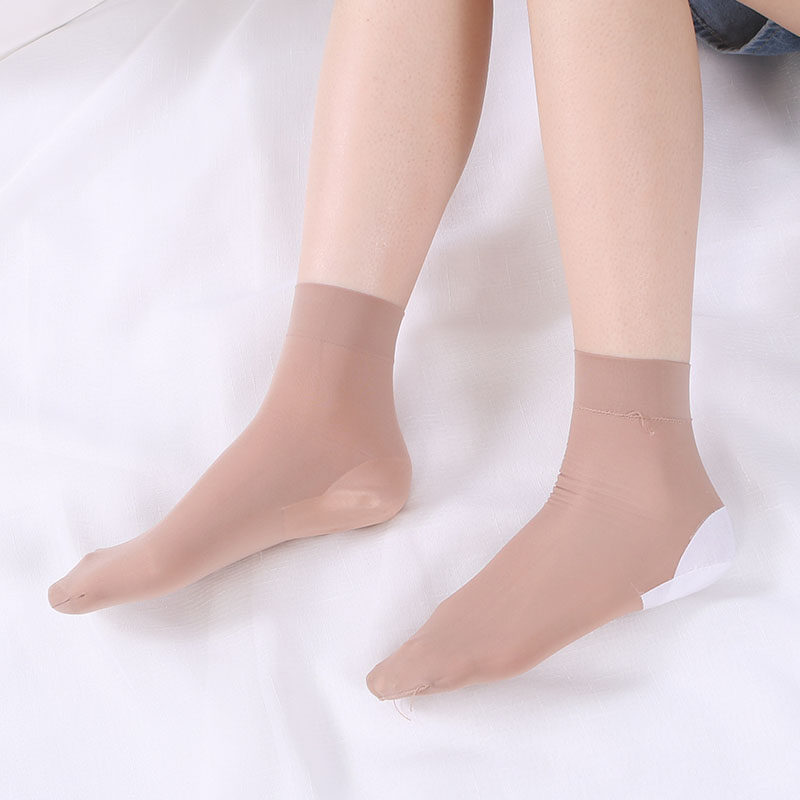 雅致逸足硅胶夏季纯色薄棉防裂袜子 雅致逸足短袜