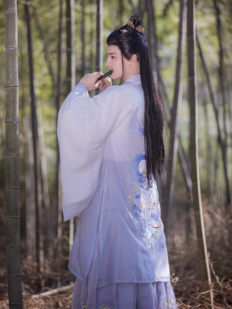 杞瑾女原创【初见】齐腰交领情侣汉服 杞瑾汉服