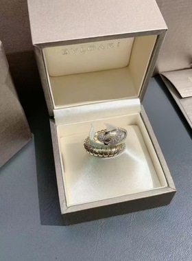 99新Bvlgari宝格丽新款serpenti tubogas蛇戒18k黄金镶钻戒指女款