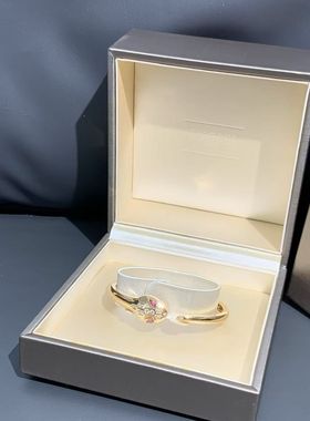 99新Bvlgari宝格丽Serpenti蛇形系列18K玫瑰金钻石手镯s码女款