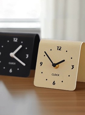 LIVETAI奶油风台式静音座钟客厅家用宿舍时钟创意学生台钟小摆件