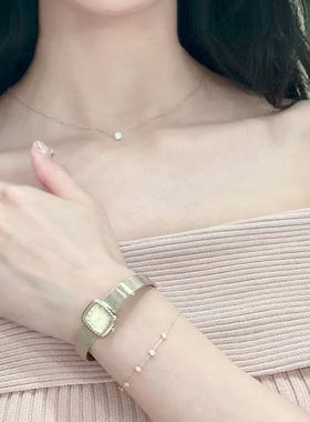 925纯银黄金色单钻项链