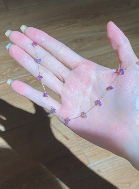 紫水晶黄金色手链叠戴高颜值学生