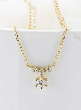 圣诞限定锆石吊坠项链女高级感