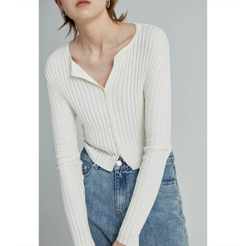 Сиреневый короткий кардиган, трикотажная куртка, осенний тонкий приталенный весенний свитер, в западном стиле