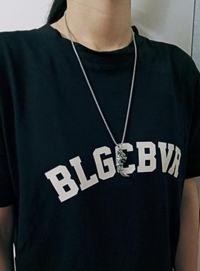 复古狼牙钛钢项链男女