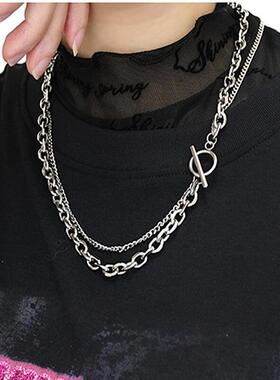 钛钢粗链男女不掉色项链