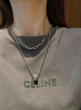 测试推荐双层钛钢女项链