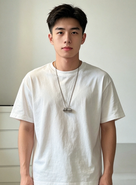 钛钢龙骨链男不掉色哑铃项链