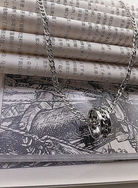 不褪色钛钢双用男女戒指项链情侣