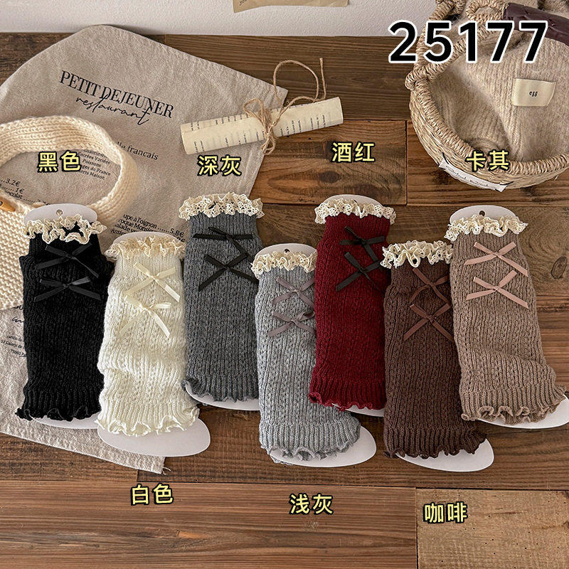 双蝴蝶结袜套秋冬花边小腿袜子女甜美蕾丝堆堆袜lolita腿套中筒袜,淘宝优惠券,粉丝福利购,淘宝优惠卷