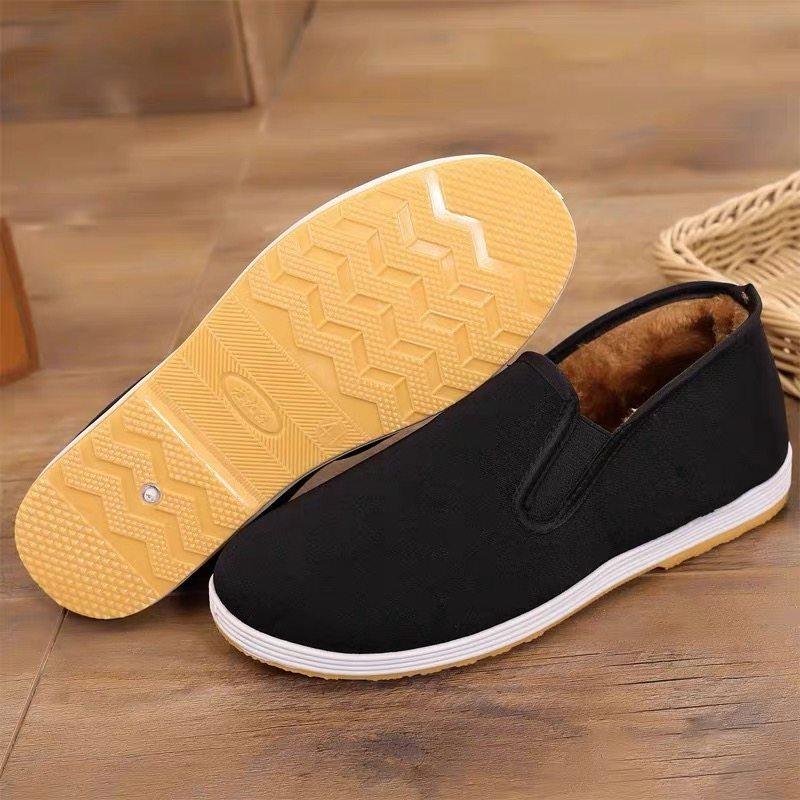 冬季老北京布鞋男款中老年爸爸帆布鞋子加绒加厚保暖防寒二棉鞋黑,淘宝优惠券,粉丝福利购,淘宝优惠卷