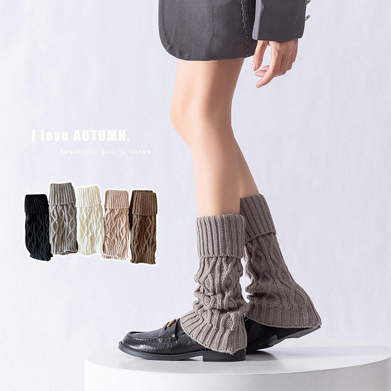 堆堆袜套女秋冬日系甜美可爱少女中筒保暖翻口菱形靴套脚套小腿袜,淘宝优惠券,粉丝福利购,淘宝优惠卷