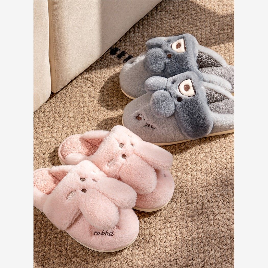 儿童棉拖鞋女童秋冬季新款居家室内厚底防滑保暖可爱卡通兔子棉鞋,淘宝优惠券,粉丝福利购,淘宝优惠卷
