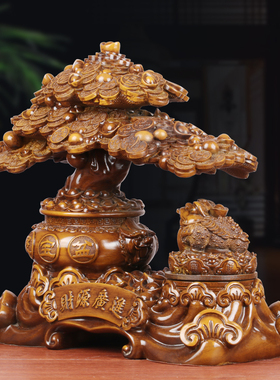 可旋转招财金蟾发财树乔迁礼品