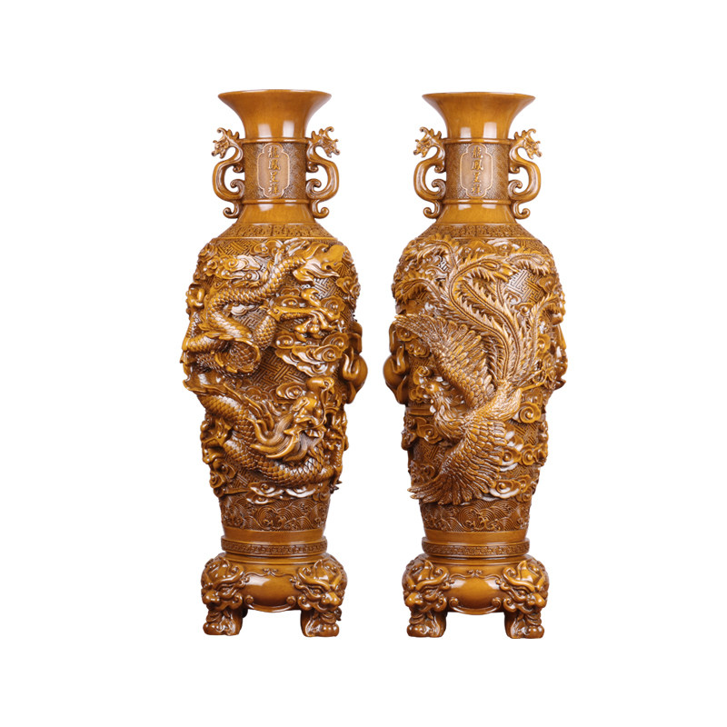 龙凤花瓶摆件一对中式家居客厅门厅酒柜电视柜装饰品乔迁新居礼品,淘宝优惠券,粉丝福利购,淘宝优惠卷