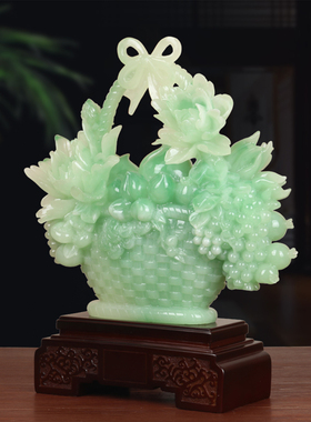 中式财富丰收花篮摆件乔迁礼物