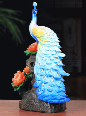森木桐玄关孔雀装饰摆件