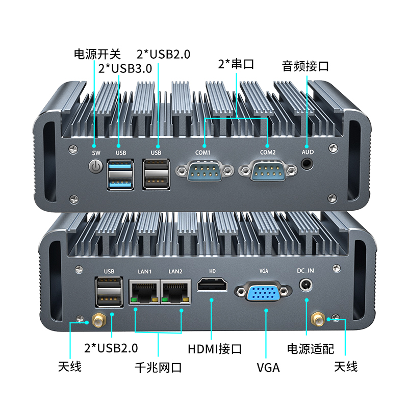 倍控I3-1115G4 I5-1135G7 I5-5200U迷你主机J4125微型nuc电脑I3I5嵌入式工控机双网串口linux Centos ubuntu - 图0