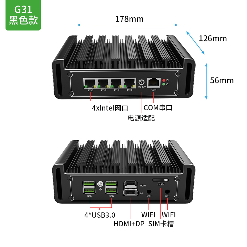 倍控12代8505多核酷睿i7-1265U迷你N100小主机软路由2.5G网卡i3i5工控机ROS爱快linux centos微型嵌入式 - 图1