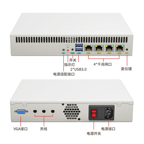 倍控J1900四核千兆路由器J5025双核无风扇工控机服务器AC控制四网ros pppoe计费linux centos N2840 acl ac - 图0