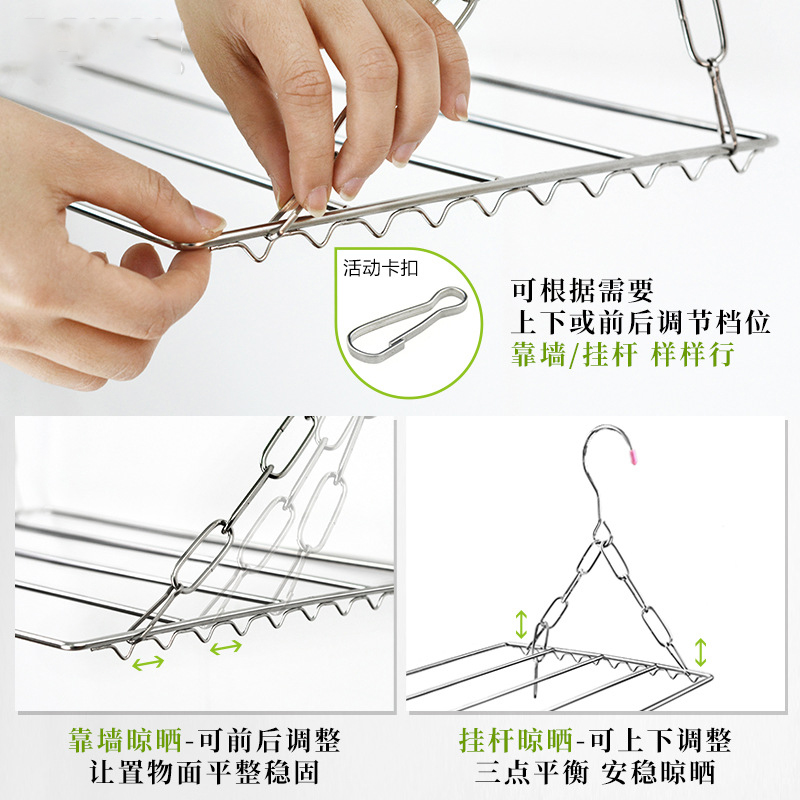 防盗窗户网晾晒衣架神器栏杆窗外枕头衣挂架阳台凉袜子衣夹多夹子-图3