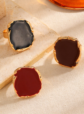 欧美跨境复古个性百搭不规则方形