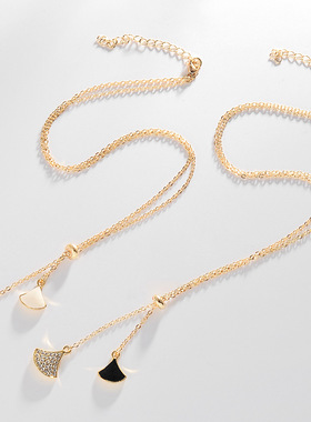 韩版个性小裙子项链甜美百搭扇