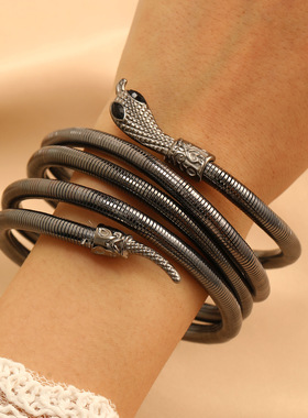 欧美爆款骸骨之城蛇手链自由调节