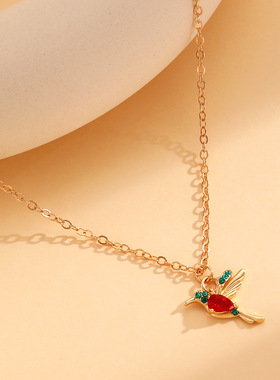 小众设计高级感蜂鸟吊坠女士项链