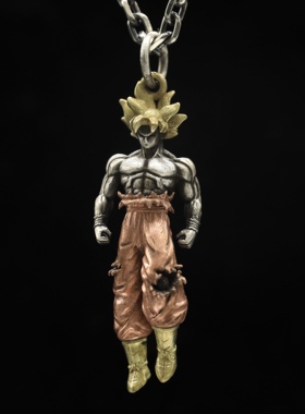 情侣纯银孙悟空项链超级赛亚人