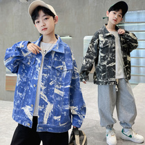 Boy spring and autumn in long sleeves cotton fabric flowers shirt jacket uppie handsome boy nets red fried street children casual blouses