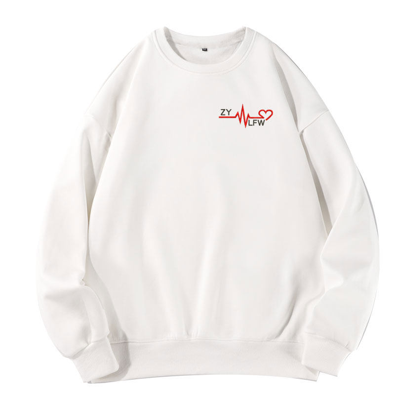 卫衣字母情侣刺绣diy定制心电图 霸石卫衣