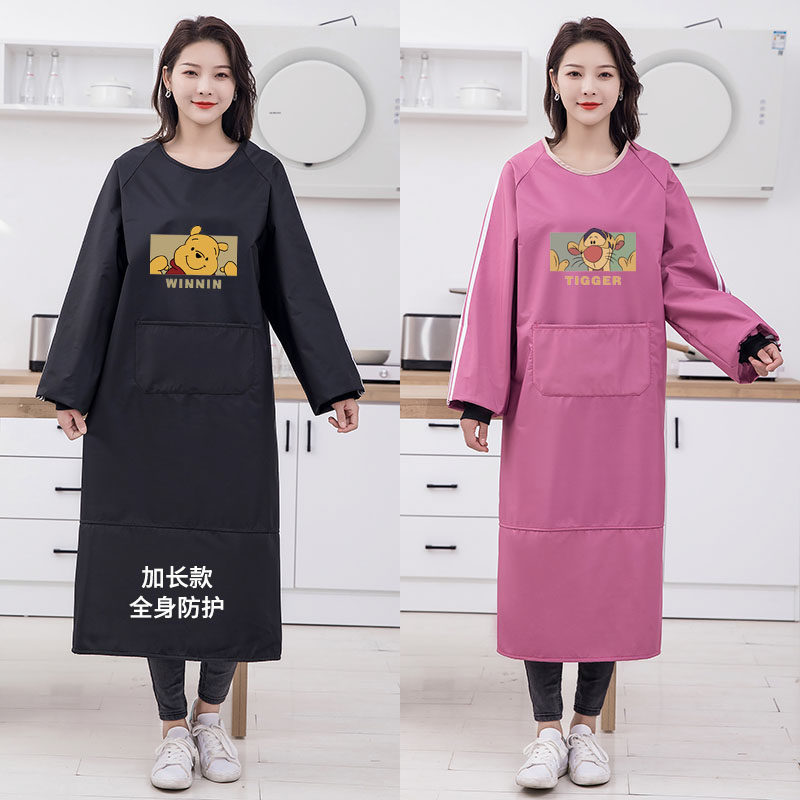 冬季加长加大长袖围裙加绒加厚家用厨房防水防油罩衣女网红工作服,淘宝优惠券,粉丝福利购,淘宝优惠卷