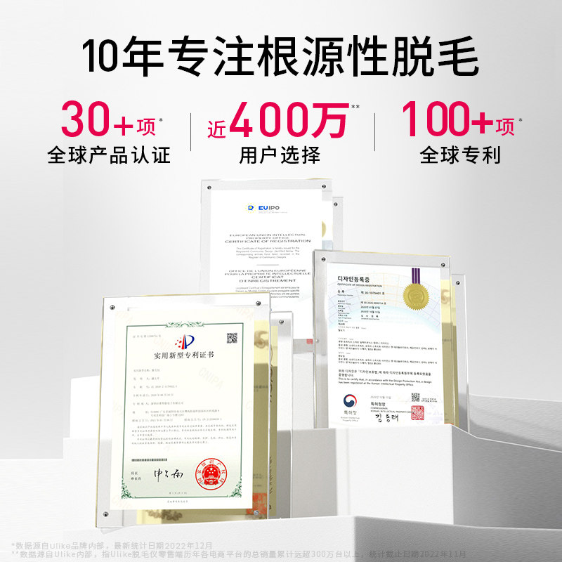 ulike蓝宝石红光嫩肤冰点女脱毛机 Ulike海外女士脱毛/剃毛器