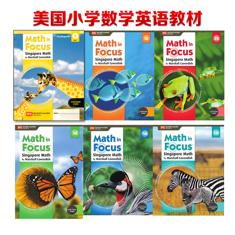 现货原版美国学科小学数学教材  Math in Focus Grade KAKB1A1B2A2B3A3B4A4B5A5B 学生用书练习册套装 原版进口 - 图0