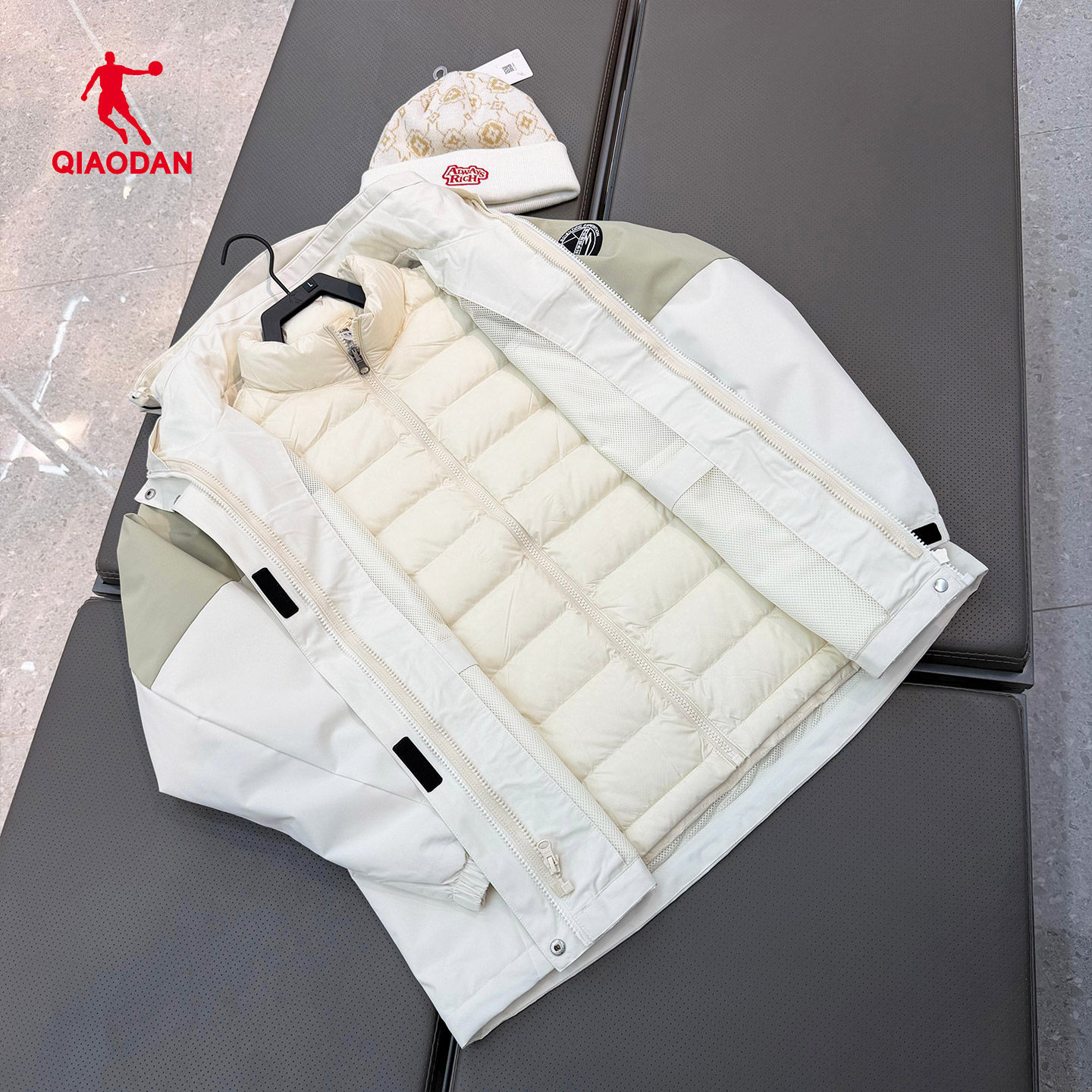 乔丹羽绒服女款2025冬季保暖户外休闲三合一女士外套QDFFD2254313