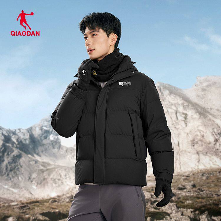 乔丹羽绒服男短款2025冬季新款保暖防风加厚运动外套QDFGM3254344
