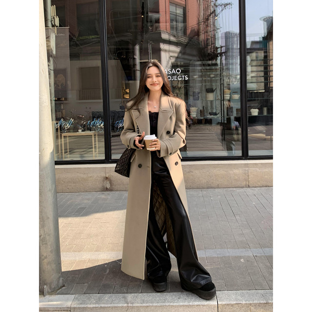 Temperament woolen coat women's mid-length woolen coat