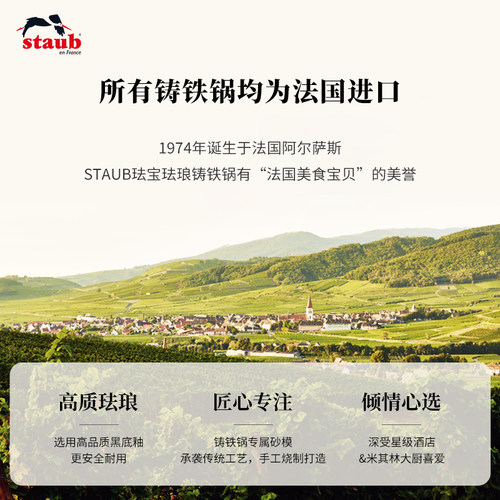 staub珐宝珐琅铸铁锅饭釜锅16cm家用一人炖盅煲汤焖饭焖烧锅炖锅 - 图3