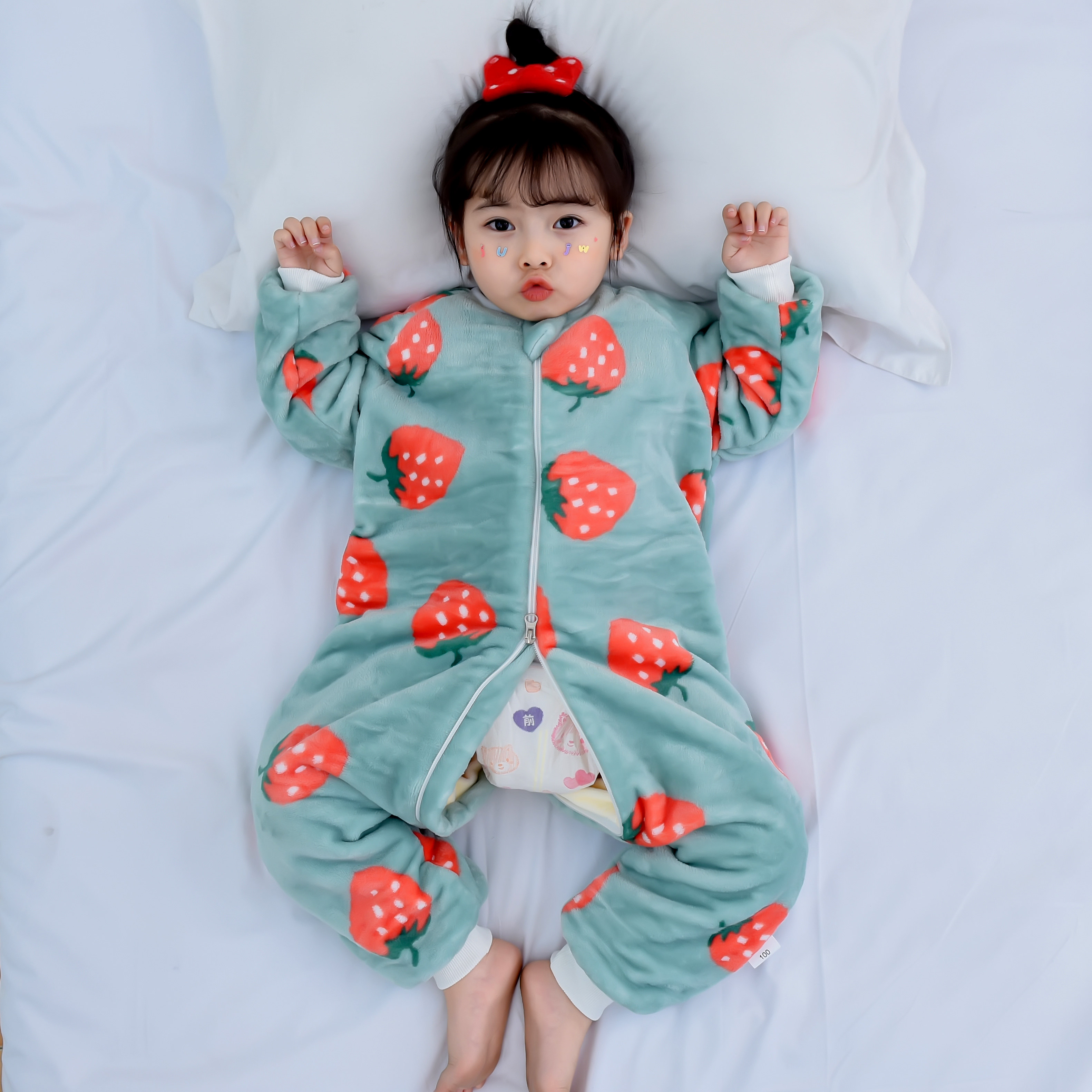 儿童连体睡衣宝宝秋冬季加绒加厚法兰绒家居服珊瑚绒婴儿防踢睡袋,淘宝优惠券,粉丝福利购,淘宝优惠卷