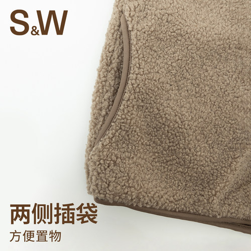 SW速惟连帽外套女秋冬保暖羊羔毛外套女摇粒绒保暖厚外套2025新款 - 图3