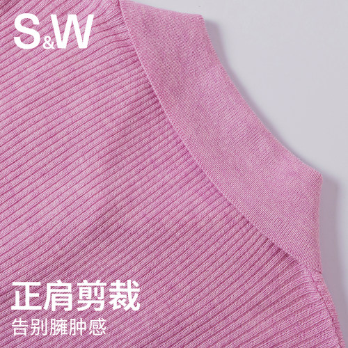 SW速惟针织短袖女polo领纯欲小衫纽扣高级设计感别致上衣2026新款 - 图2