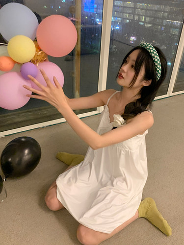 馨帮帮Homedress 夏季日系纯欲风甜美V领睡裙可爱花边吊带睡衣女 - 图1