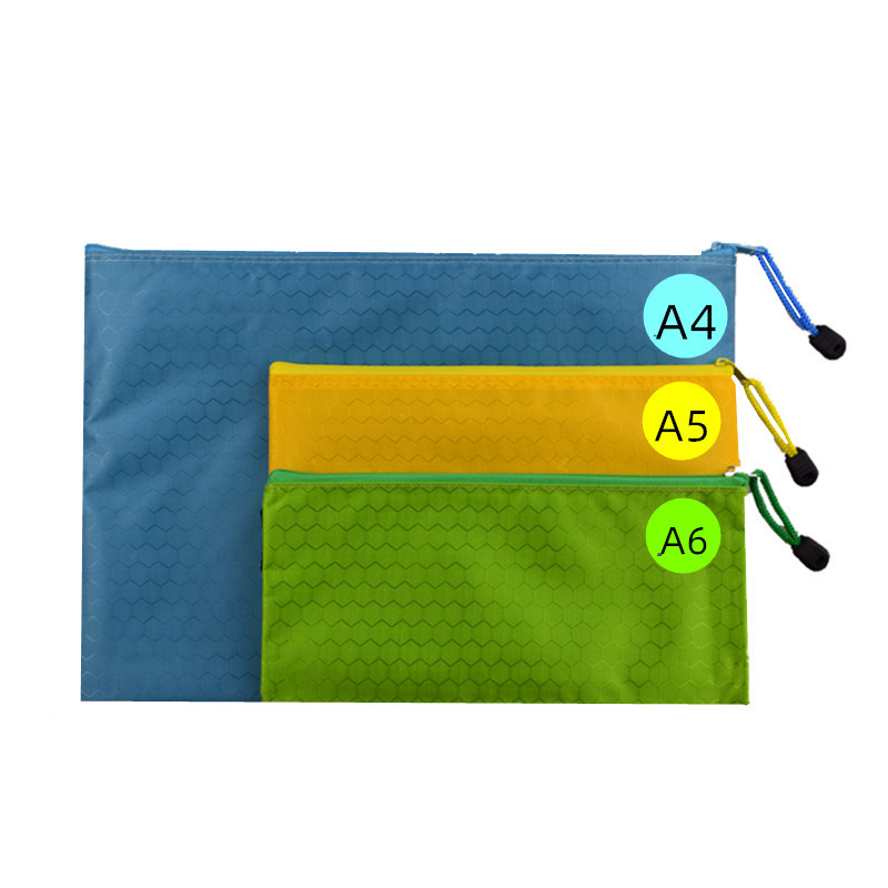 【5个】A4球纹文件袋B4防水拉链袋帆布袋A5资料袋A6笔袋学生布料试卷收纳袋B5文具办公用品补习袋分类整理袋-图1