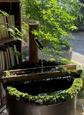 定制水缸竹筒鱼缸方缸流水景观水循环养鱼增氧流水鱼缸过滤器